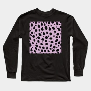 Mauve and Black Cheetah Print Animal Print - Light Purple Long Sleeve T-Shirt